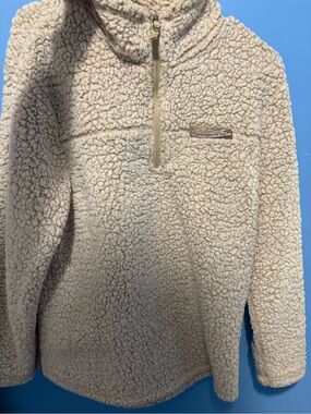 Locals Only Cream Sherpa Quarter-Zip Pullover Sweater